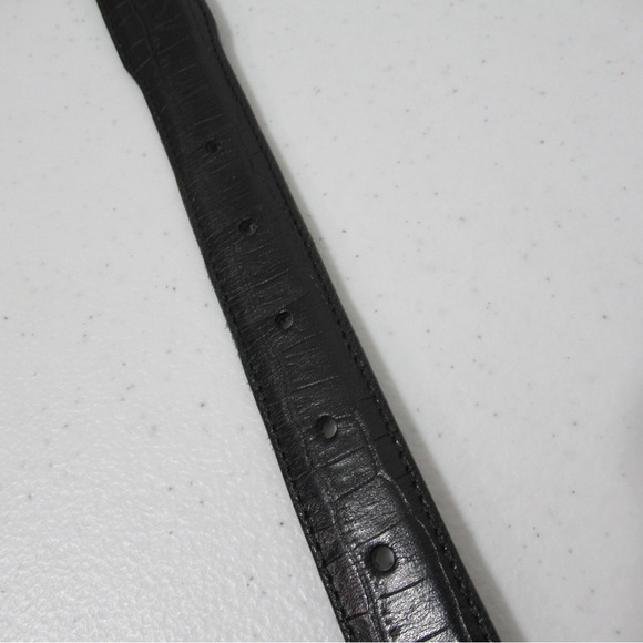 Western Black Leather Floral detail Concho Belt main image 6